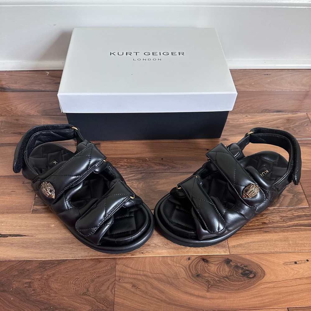 Kurt Geiger Orson Puff Black Sandals NWT